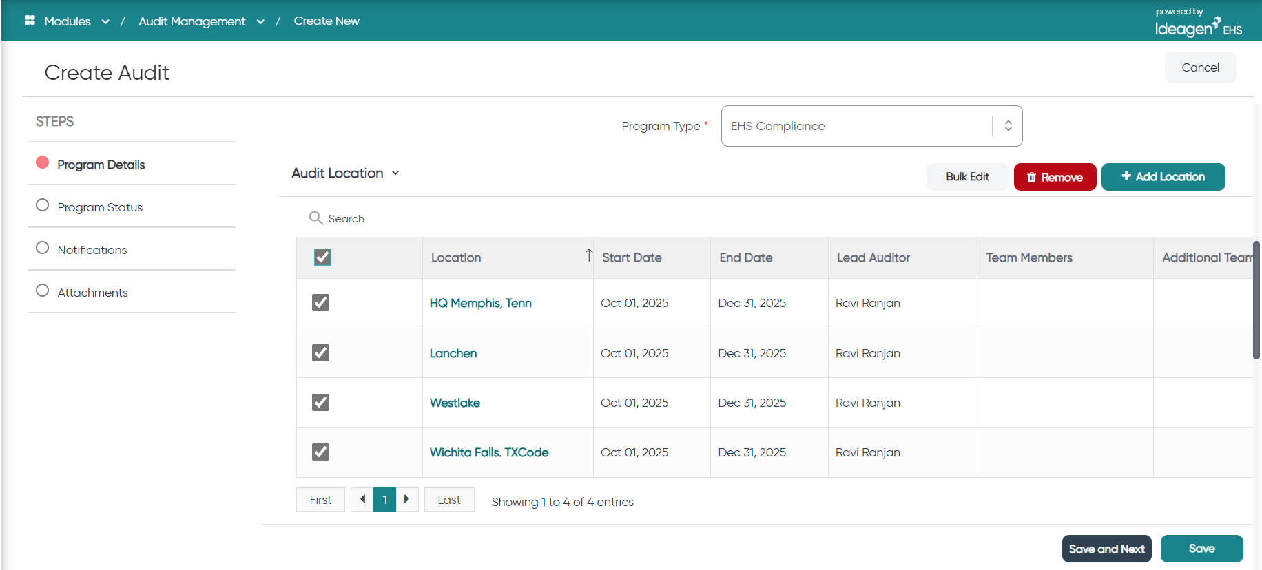Audit scheduling workflow