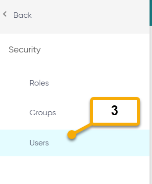 Users menu